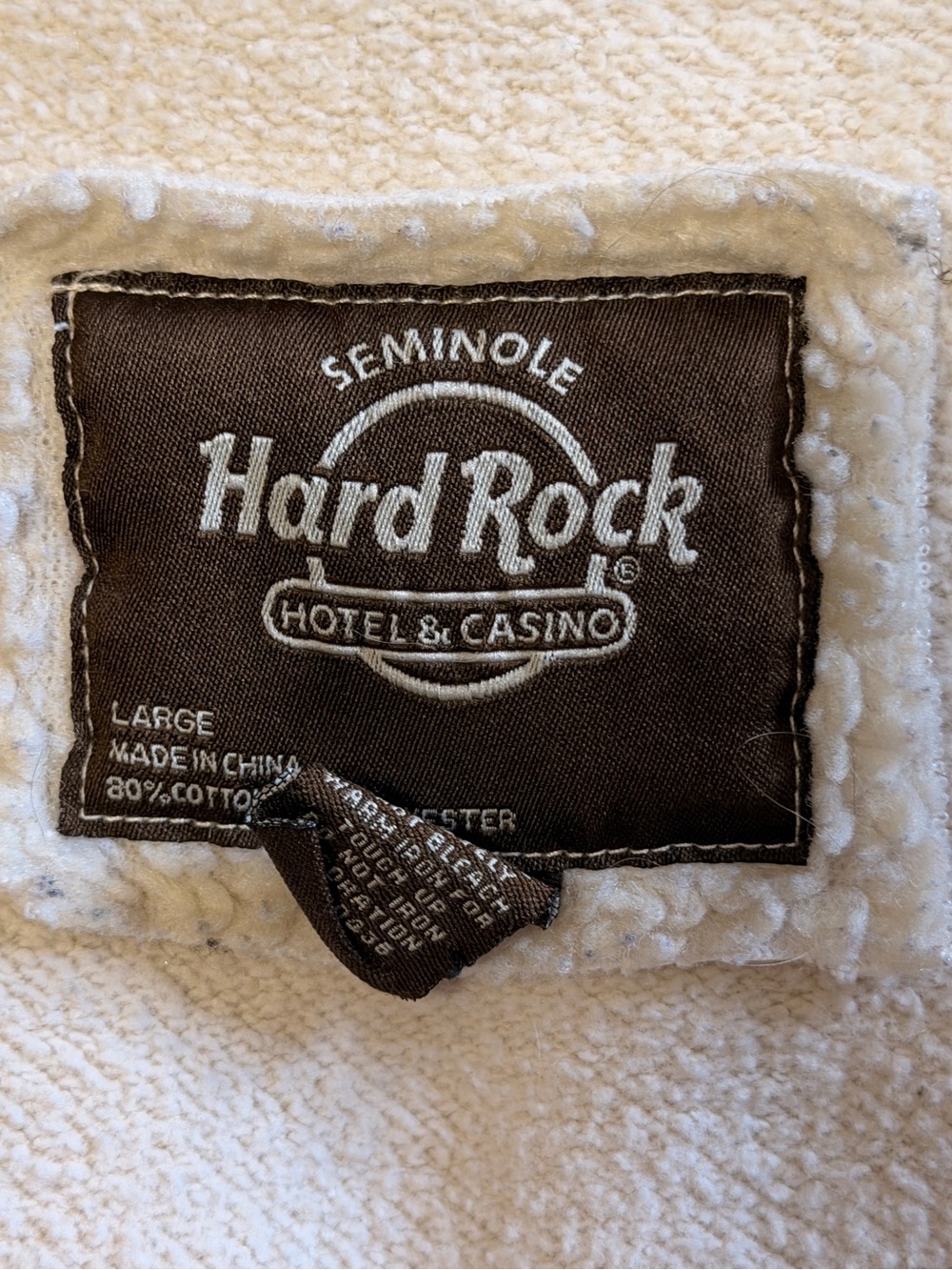 Hard Rock Seminole/Tampa Cream Hooded Zip Jacket with Heart Patch - Picture 4 of 7
